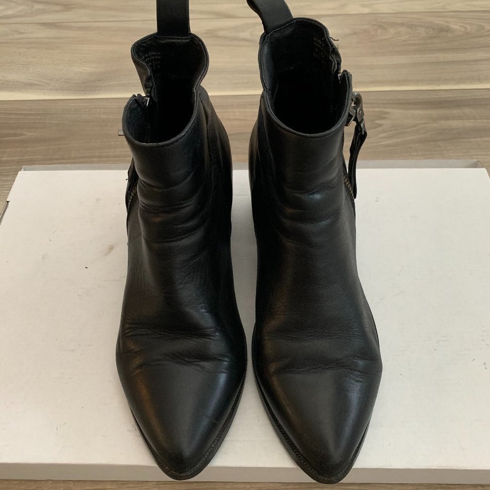 Aldo Black Heeled Leather Ankle Booties